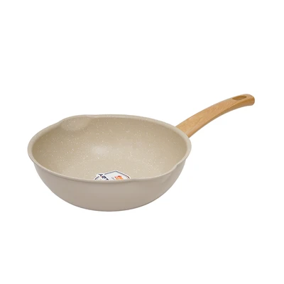 Gambar Cooking Color 24 Cm Kent Wajan Penggorengan Wok Ceramic - Abu-abu