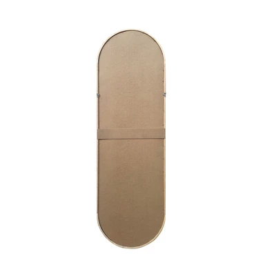 Gambar Informa Cermin Dinding Dekorasi Kayu & MDF Oval 50x4x100 cm - Cokelat Natural