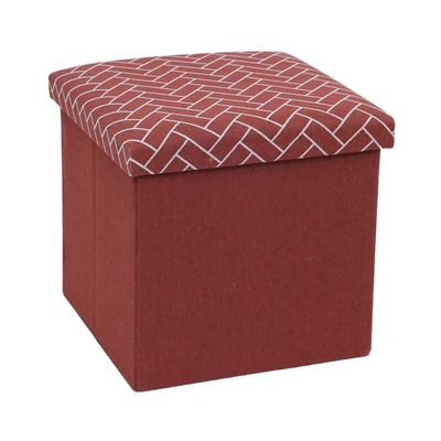 Gambar Stora 38x38 Cm Bangku Ottoman Lipat Brick - Oranye