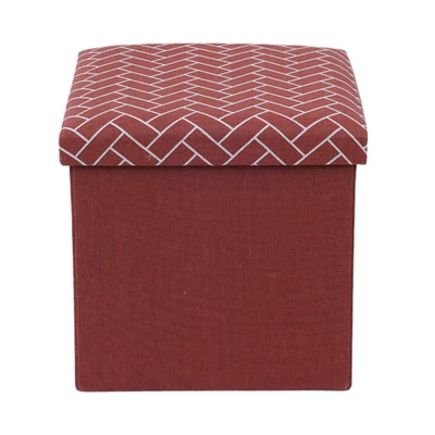 Gambar Stora 38x38 Cm Bangku Ottoman Lipat Brick - Oranye