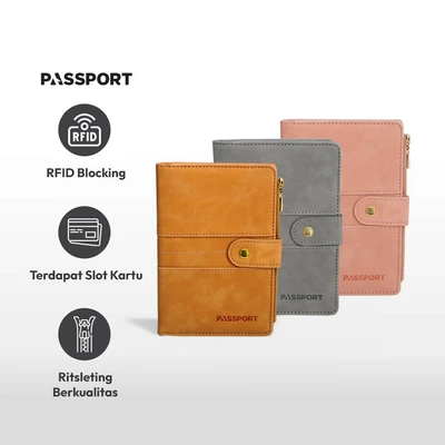 Gambar Passport Dompet Paspor Multifungsi - Cokelat