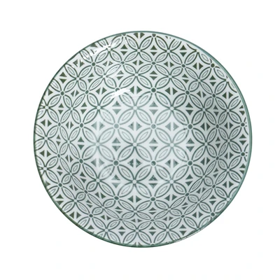 Gambar Kopin Porcelain 21 cm Mangkuk Saji Keramik Kukuruyuk Kawung - Putih