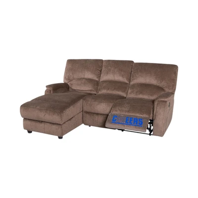 Gambar Cheers Missouri Sofa L Sudut Recliner Fabric Kiri - Cokelat Chestnut