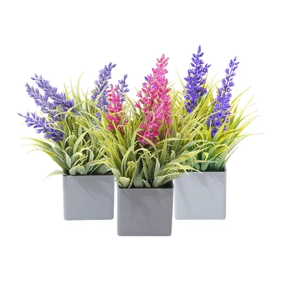 Gambar Arthome Bunga Artifisial Grass Lavender Dengan Pot 6x6 cm - Ungu