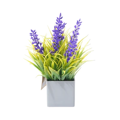 Gambar Arthome Bunga Artifisial Grass Lavender Dengan Pot 6x6 cm - Biru