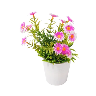 Gambar Arthome Bunga Artifisial Grass Daisy Dengan Pot 8x8x18 cm - Pink