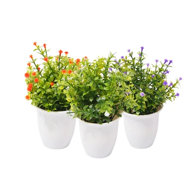 Gambar Arthome Bunga Artifisial Grass Star Dengan Pot 8x8x20 cm - Putih
