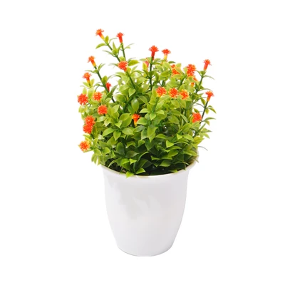 Gambar Arthome Bunga Artifisial Grass Star Dengan Pot 8x8x20 cm - Oranye