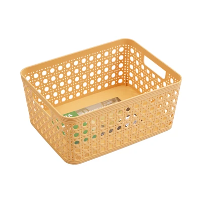 Gambar Stora Keranjang Penyimpanan Plastik 24.5x19x10.5 cm - Krem