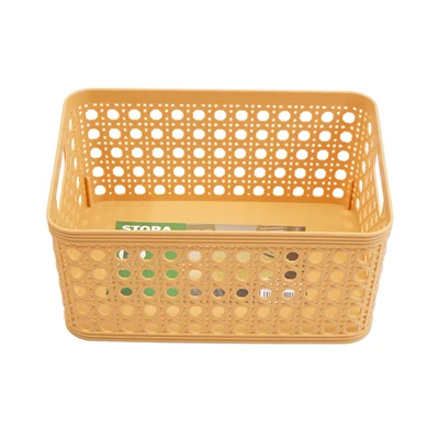 Gambar Stora Keranjang Penyimpanan Plastik 24.5x19x10.5 cm - Krem