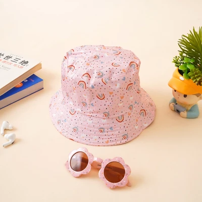 Gambar Ataru Set Topi Bucket & Kacamata Sunglasses Anak - Pink