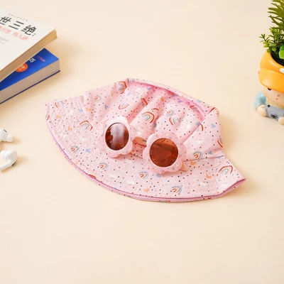 Gambar Ataru Set Topi Bucket & Kacamata Sunglasses Anak - Pink