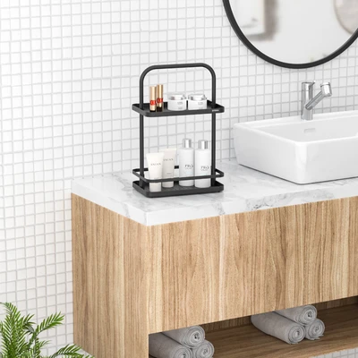 Gambar Stora Rak Kamar Mandi Knockdown 26x17x40.4 cm - Hitam