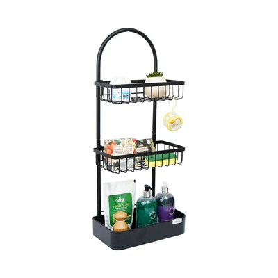 Gambar Stora Rak Kamar Mandi Knockdown 29.4x18.5x70.8 cm - Hitam