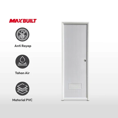 Gambar Maxbuilt 190x68x7 Cm Pintu Kamar Mandi Pvc Left - Putih