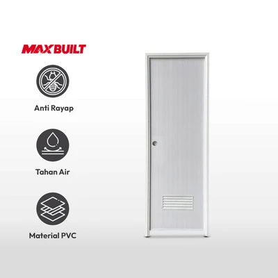 Gambar Maxbuilt 190x68x7 Cm Pintu Kamar Mandi Pvc Right - Putih