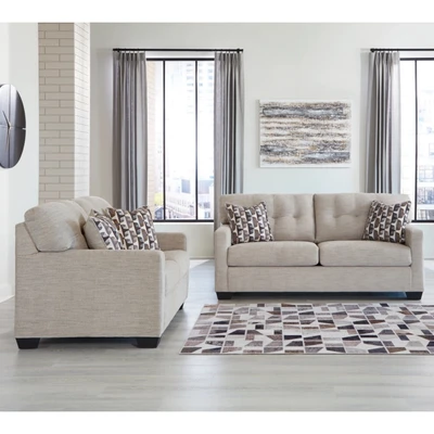 Gambar Ashley Mahoney Set Sofa Fabric - Krem Beige