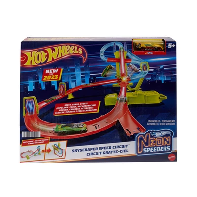 Gambar Hot Wheels Playset Track Neon Speeder Skyscraper Speed Circuit Hpc07