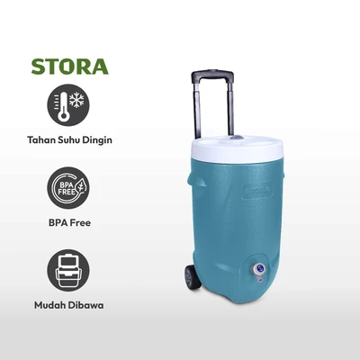 Gambar Stora 20 Ltr Wadah Pendingin Cooler Dengan Roda - Biru