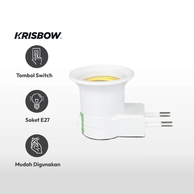 Gambar Krisbow Fitting Lampu E27 Dengan Tombol Switch