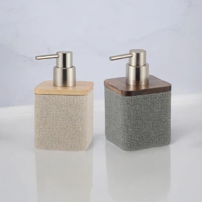 Gambar Stora 8.1x8.1x14.2 cm Dispenser Sabun Cair Pump Polyresin - Abu-Abu