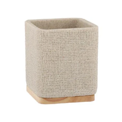 Gambar Stora 8.2x8.2x9.5 cm Tempat Sikat Gigi Polyresin - Krem Beige