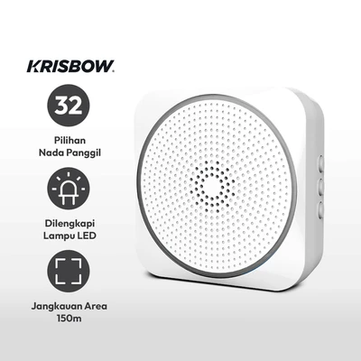 Gambar Krisbow Bel Pintu Nirkabel Two Plug 617P - Putih