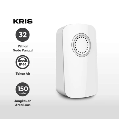 Gambar Krisbow Bel Pintu Wireless One Batt 536 - Putih