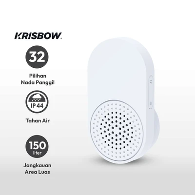 Gambar Krisbow Bel Pintu Wireless Two Plug 311 - Putih