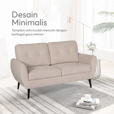 Gambar Informa Osaka Sofa Fabric 2 Seater - Cokelat Muda