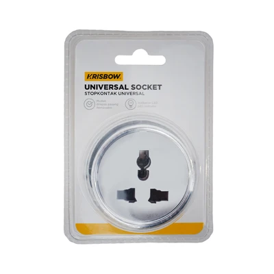 Gambar Krisbow Stop Kontak Universal Round - Silver