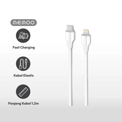 Gambar Memoo Kabel Charger USB-C To Lightning 1.2 Meter 30 Watt