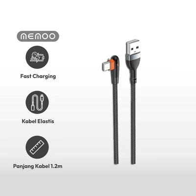 Gambar Memoo Kabel Charger USB-A To USB-C L Shape 2.4A