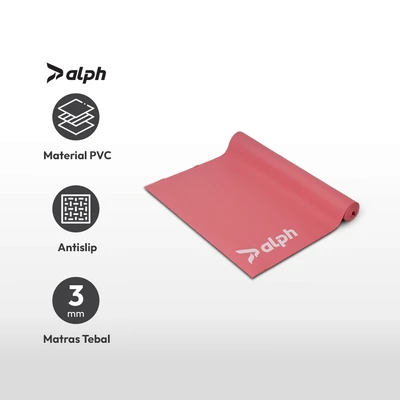 Gambar Alph Matras Yoga Pvc 4 Mm - Pink