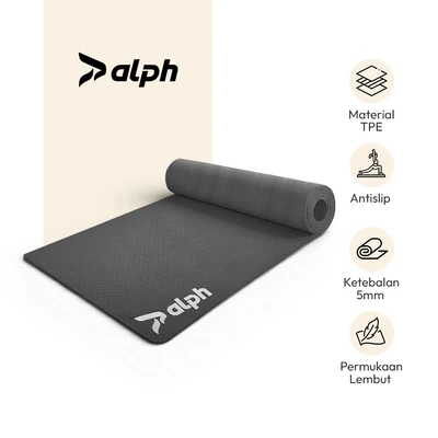 Gambar Alph Matras Yoga Weave TPE 5 mm - Abu-Abu