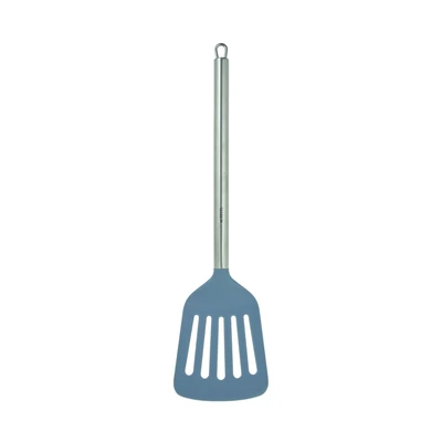 Gambar Kris Spatula Turner Slotted Nylon Gagang Stainless Steel - Abu-Abu