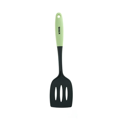 Gambar Kris Spatula Turner Slotted Solid Nylon Tpr - Hijau