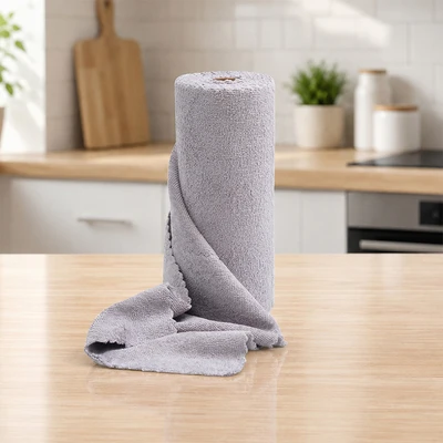 Gambar Informa Terry Kain Lap Dapur Roll Tearline - Abu-Abu