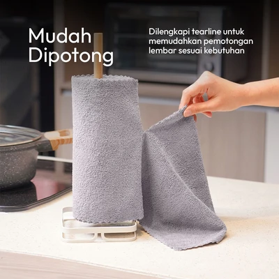 Gambar Informa Terry Kain Lap Dapur Roll Tearline - Abu-Abu