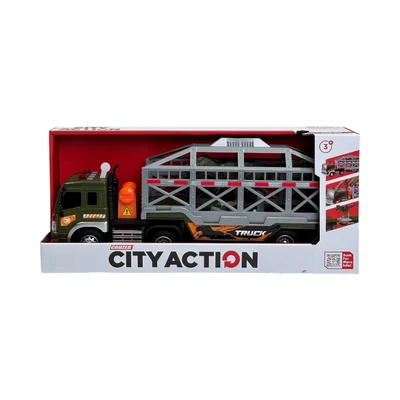 Gambar Cruzer 1:16 City Action Friction Dino Rescue Transport Truck