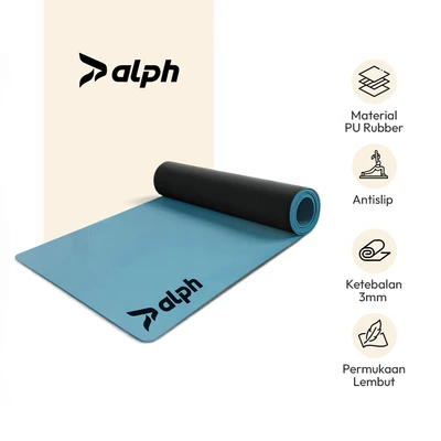 Gambar Alph Matras Yoga PU Rubber 3 mm - Biru