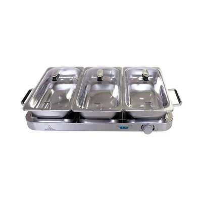 Gambar Kris Penghangat Makanan 3 Pan Stainless Steel - Silver