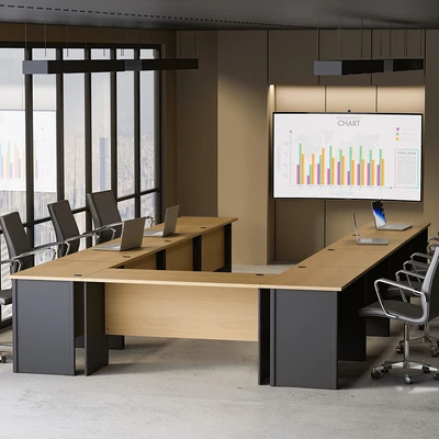 Gambar Informa Haris Meja Kantor 1260 - Cokelat Biaca Oak