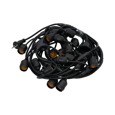 Gambar Krisbow Part Fitting Lampu String 10 Meter 20L E27 - Hitam