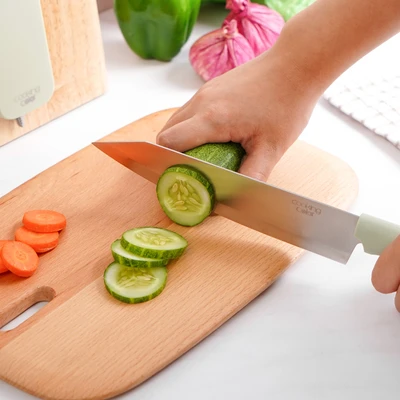 Gambar Cooking Color Penn Pisau Dengan Block Penyimpanan Set 7 pcs - Hijau