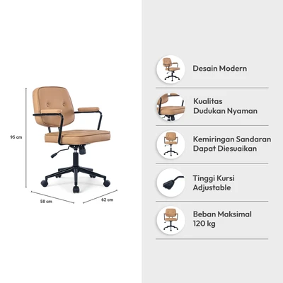 Gambar Informa Unai Kursi Kantor Sandaran Rendah - Cokelat