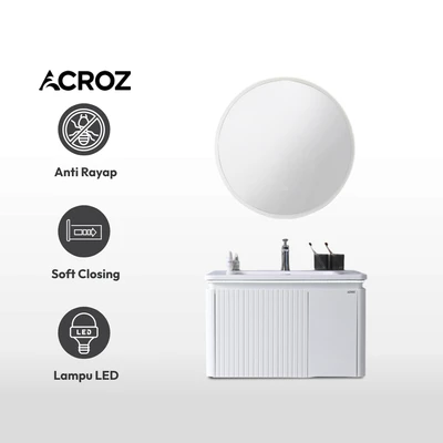 Gambar Acroz Cielo Set Kabinet Kamar Mandi PVC - Putih