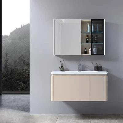 Gambar Acroz Olivio Set Kabinet Kamar Mandi PVC - Putih/Krem