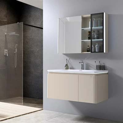 Gambar Acroz Olivio Set Kabinet Kamar Mandi PVC - Putih/Krem