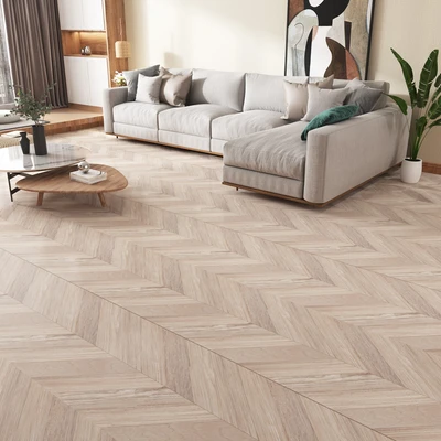 Gambar Krisfloor 60x300x0.15 Cm Pelapis Lantai Pvc Herringbone - Oak